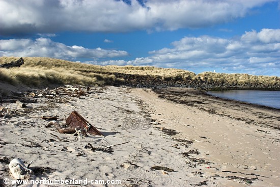 Small beach on the north side of the River Coquet.