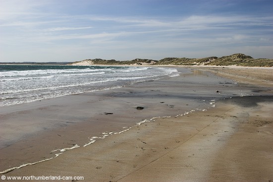 View south along Beadnell Bay.