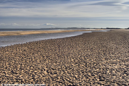 Low tide at Druridge Bay beach.