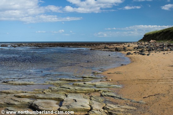 Rocks and small beach at Longhoughton Steel.